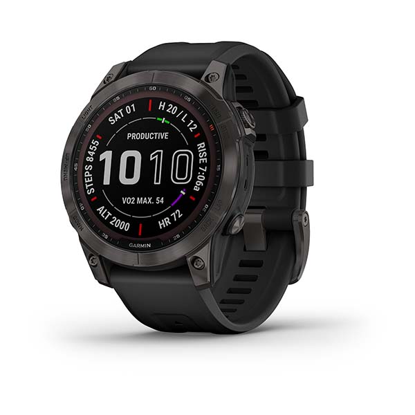 Garmin Fenix 7 Sapphire Solar титановый серый DLC с черным ремешком 010-02540-21 от прозводителя Garmin