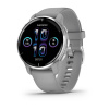 Garmin Venu 2 Plus - 43 мм Премиум-функции | Silver Stainless Steel Bezel With Powder Grey Case And Silicone Band