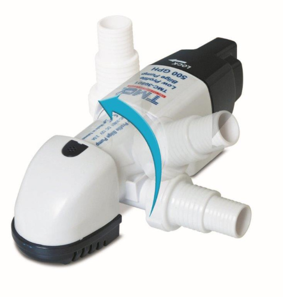 Насос осушительный автоматический 500GPH, 12В, низкопрофильный 30801 от прозводителя TMC