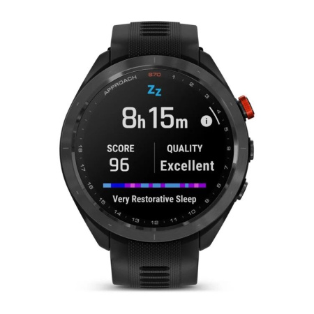 Garmin Approach S70 - 47 мм | Black/Red Ceramic Bezel with Black Silicone Band
