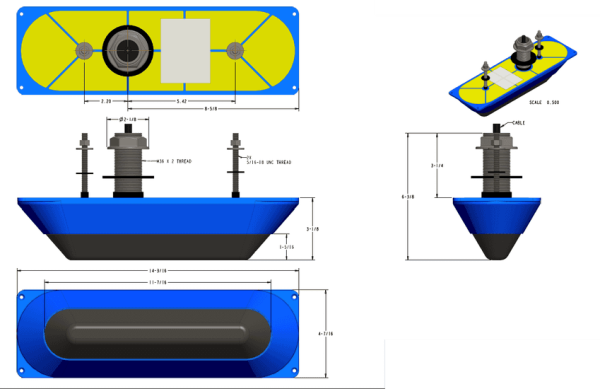 SIMRAD StructureScan 3D Transducer Stainless Steel Thru-Hull Single 000-13559-001 от прозводителя SIMRAD