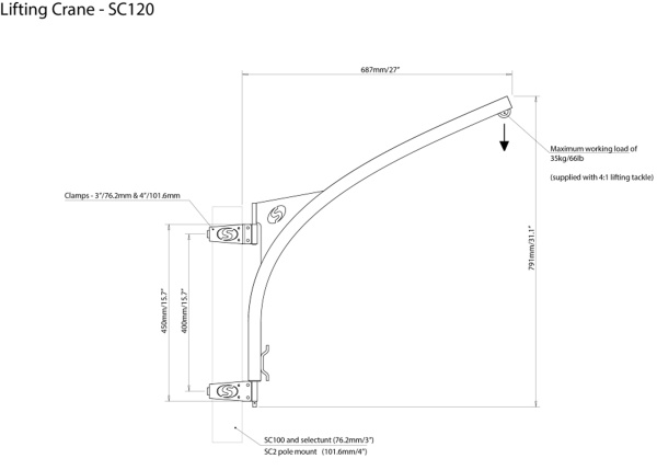 SCANSTRUT SC120 Lifting Crane for Radar Pole Mount SC120 от прозводителя SCANSTRUT