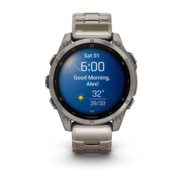 Garmin Fenix 8 - 47 мм, AMOLED Sapphire, Titanium, светло-серый, титановый ремешок 010-02904-40 от прозводителя Garmin