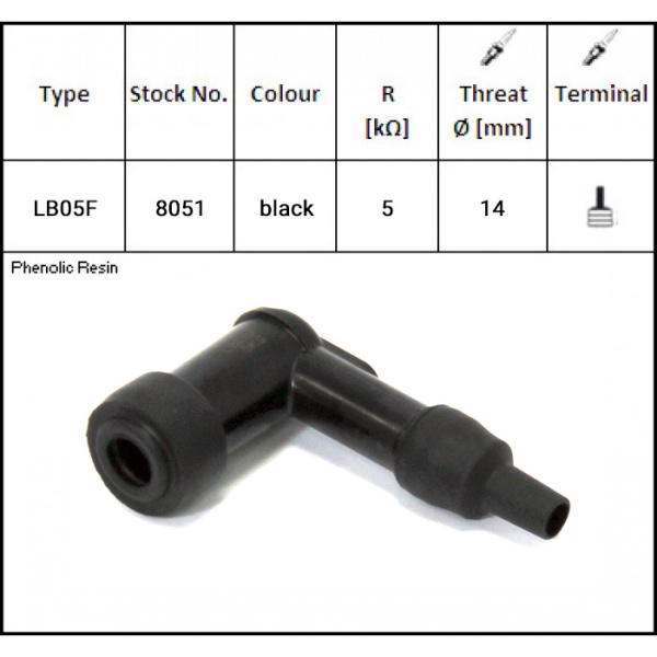 LB05F Колпачок свечи зажигания 8051 от прозводителя NGK