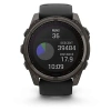 Garmin Fenix 8 - 51 мм SOLAR | SAPPHIRE | Carbon grey DLC titanium with Black/pebble grey silicone band