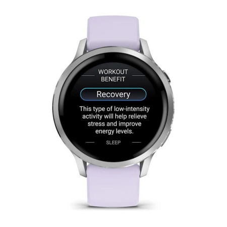 Garmin Venu 4 - 41 мм | Silver with Periwinkle Silicone Band