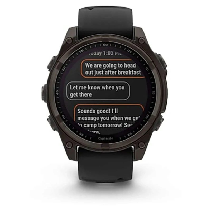 Garmin Fenix 8 - 47 мм SOLAR | SAPPHIRE | Carbon grey DLC titanium with Black/pebble grey silicone band