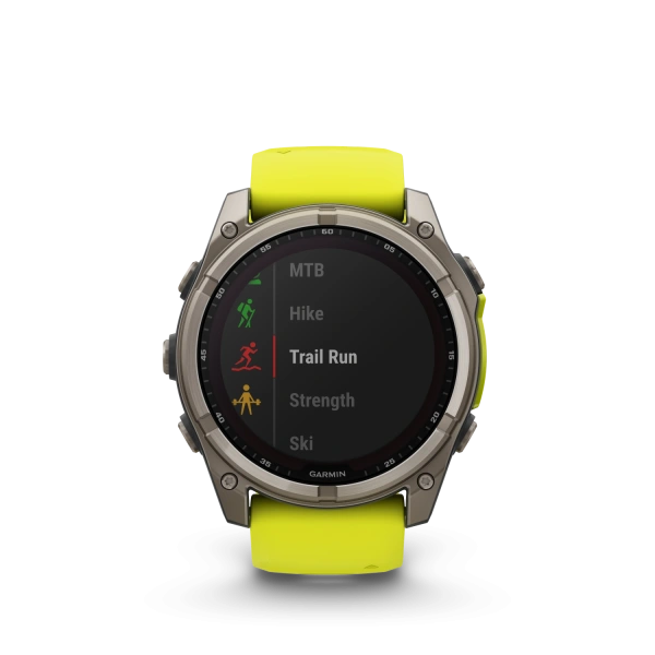 Garmin Fenix ​​8 – 51 мм – титановый с сапфировым стеклом Solar и силиконовым ремешком Amp Yellow/Graphite 010-02907-21 от прозводителя Garmin