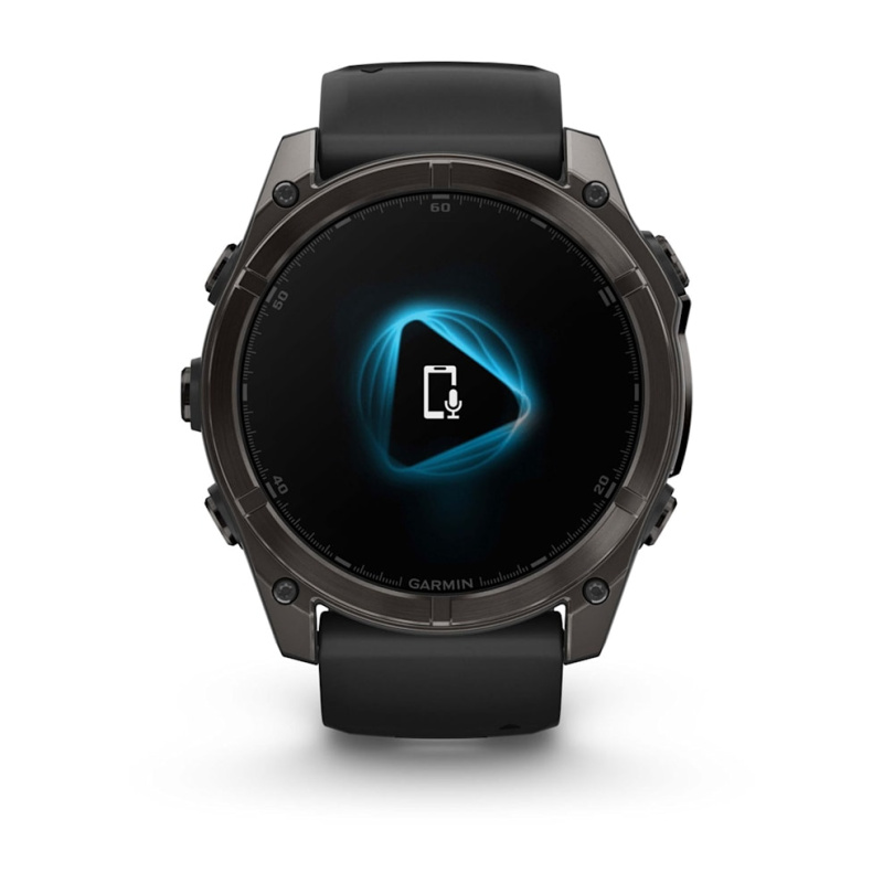 Garmin Fenix 8 - 51 мм AMOLED | Carbon grey DLC with Black/pebble grey silicone band