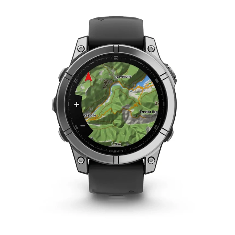 Garmin Fenix E - 47 мм AMOLED | Stainless steel with Black silicone band