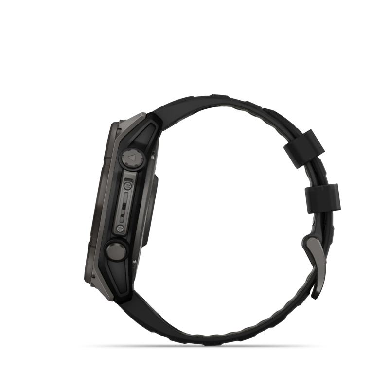 Garmin Fenix 8 - 51 мм SOLAR | SAPPHIRE | Carbon grey DLC titanium with Black/pebble grey silicone band