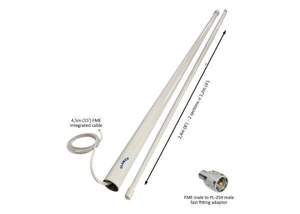 GLOMEX RA305 Foldable VHF Marine Antenna / FME connector RA305 от прозводителя GLOMEX