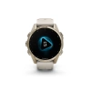 Garmin Fenix 8 - 43 мм AMOLED | Sapphire | Soft Gold with Fog grey/dark sandstone silicone band