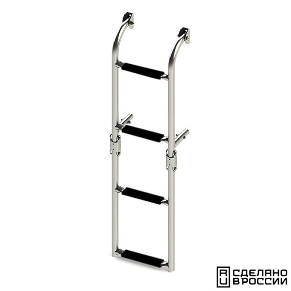 Трап складной с вертикальным креплением, 4 черных ступени (ширина 220 мм.) 040173BT от прозводителя Техномарин