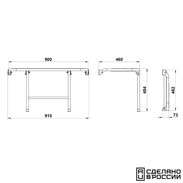 Скамья складная  900 мм, ироко 050102T от прозводителя Техномарин
