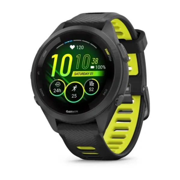 GARMIN FORERUNNER 265S Black Bezel and Case with Black/Amp Yellow Silicone Band  010-02810-53 010-02810-53 от прозводителя Garmin