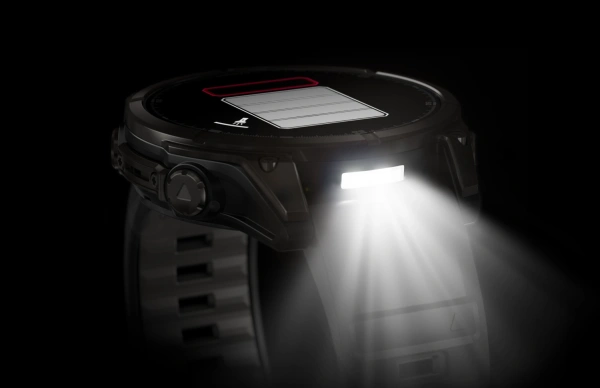 Garmin Fenix ​​8 — 47 мм AMOLED — сапфировый карбоновый серый DLC титановый с ремешком черно/серого цвета 010-02904-21 от прозводителя Garmin