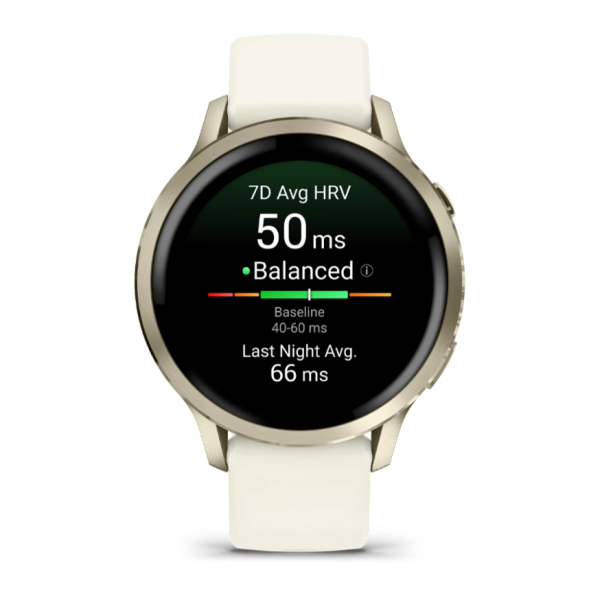 GARMIN VENU 4 – 41 mm Lunar Gold with Bone Silicone Band 010-03013-00 010-03013-00 от прозводителя Garmin