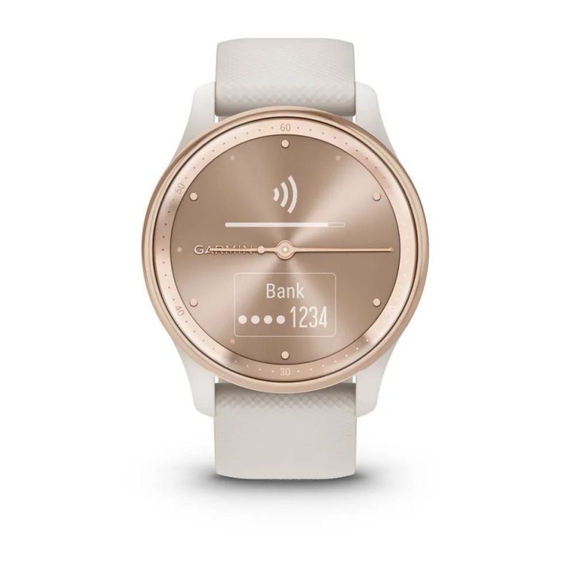 Garmin Vivomove Trend - 40 мм | Peach Gold Stainless Steel Bezel with Ivory Case and Silicone Band